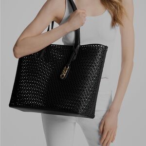 Eliza Extra-Large Hand-Woven
Leather Tote Bag Black NWT and dust bag